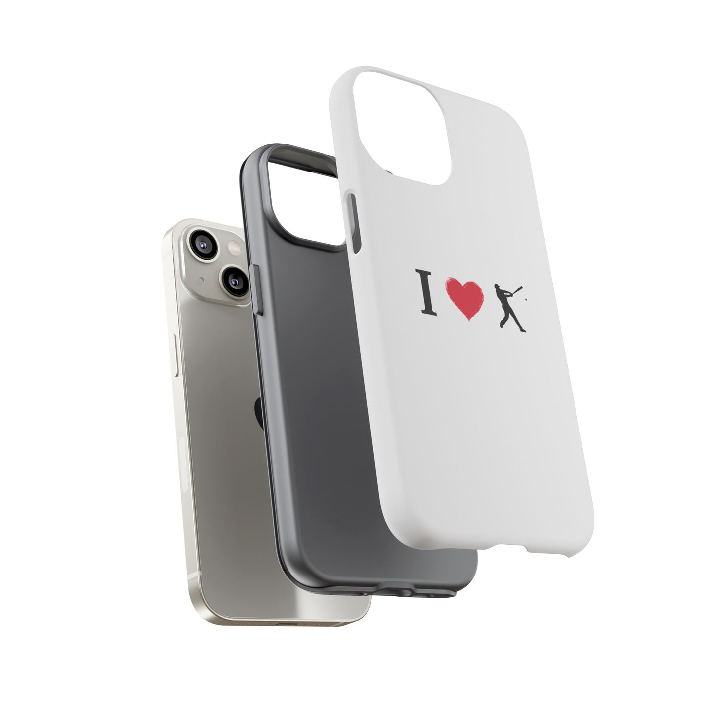 Baseball Love Phone Case, Tough Cases for Sports Lovers, i Heart Baseball Protection, Gift for Players, Cute Sports Case