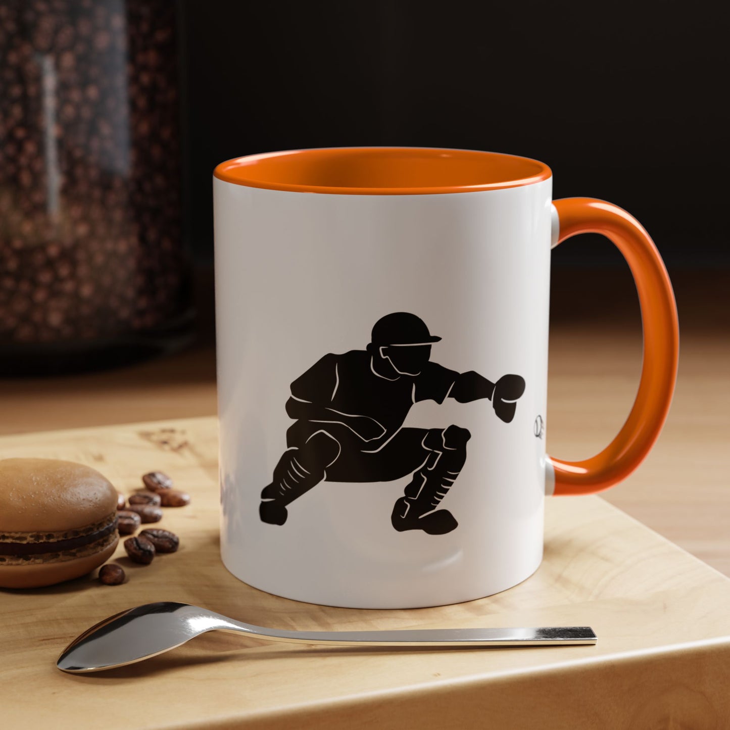 Baseball Catcher Coffee Mug, Sports Gift for Coaches, Black Accent Mug for Fans, Perfect for Birthdays & Celebrations, Unique Cup