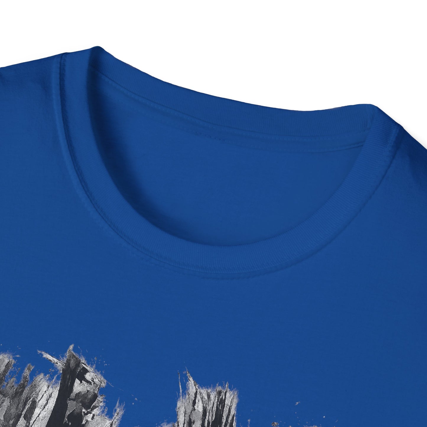 Unisex Softstyle T-Shirt with Abstract Landscape Art, Casual Wear, Gift for Art Lovers, Everyday Fashion, Nature Inspired Tee