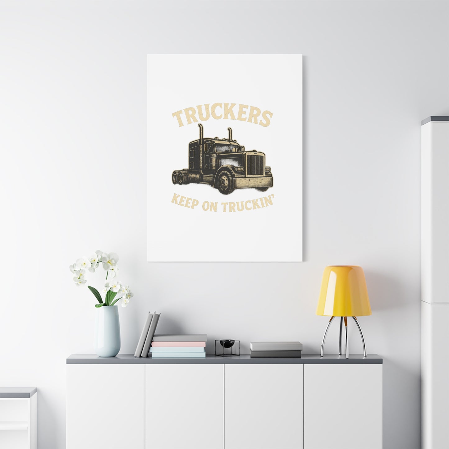 Truckers Canvas Wall Art, Keep on Truckin' Decor, Gift for Drivers, Trucking Artwork, Transportation Gift
