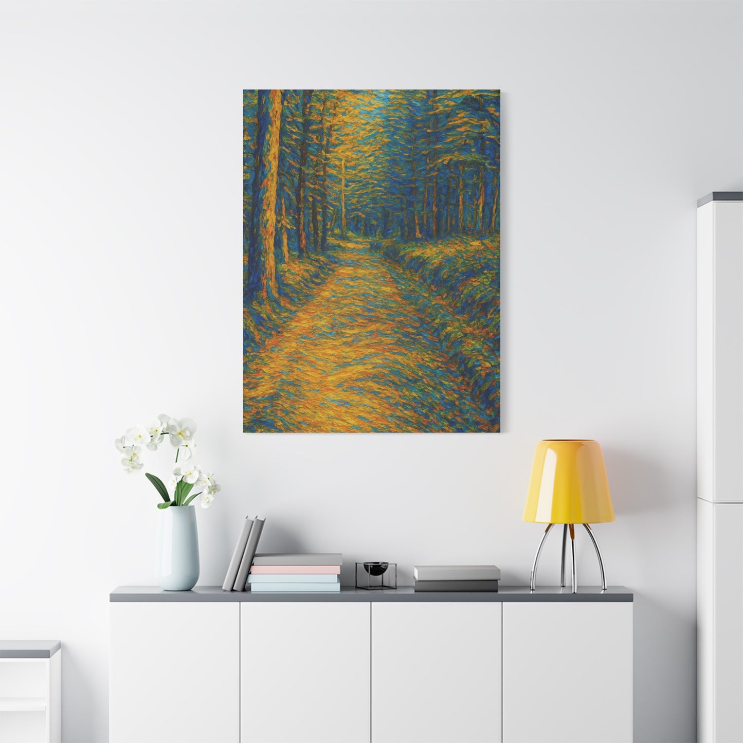 Van Gogh Style Forest Canvas Art | Nature Wall Decor, Home Office Accent, Gift for Nature Lovers, Gallery Wrapped, Living Room Wall Art
