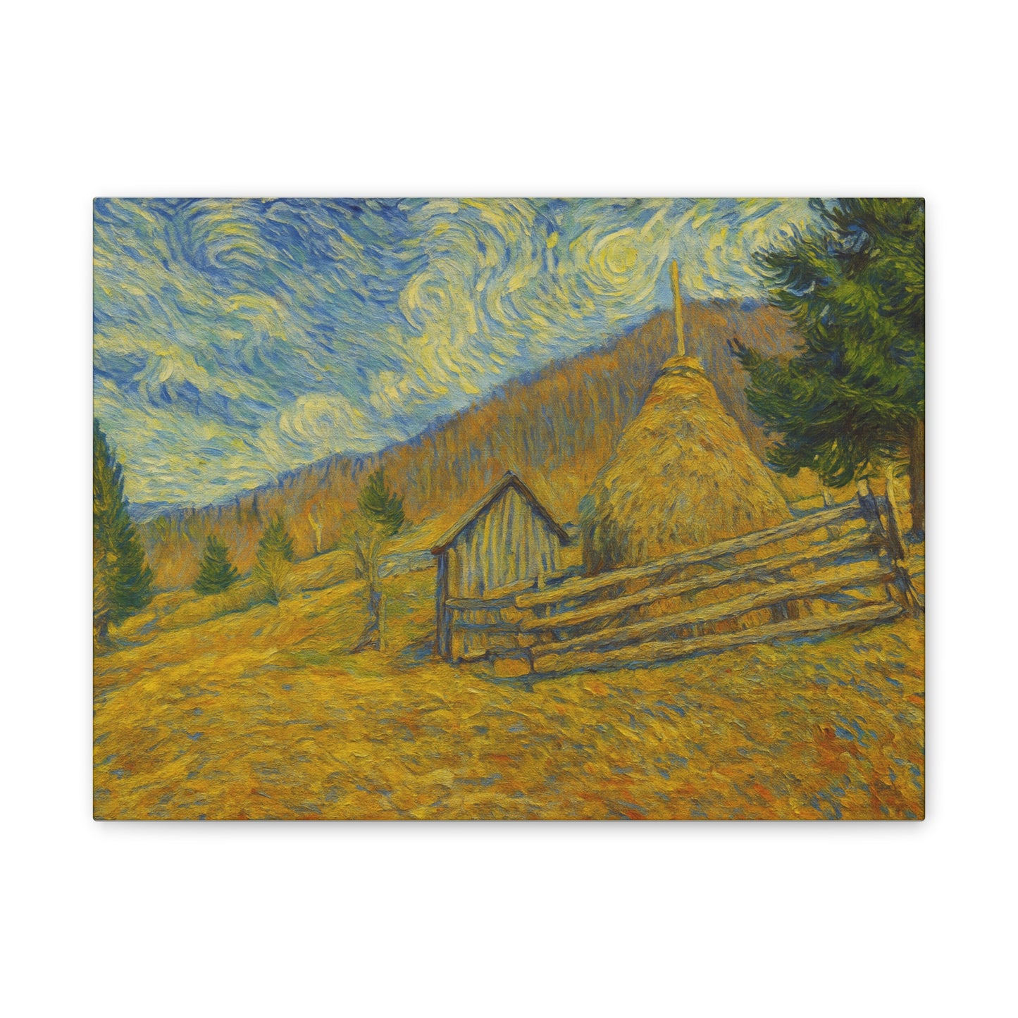 Vincent Van Gogh Inspired Canvas Print, Rustic Home Decor, Wall Art, Gift for Art Lovers, Country Landscape, Unique Art Piece