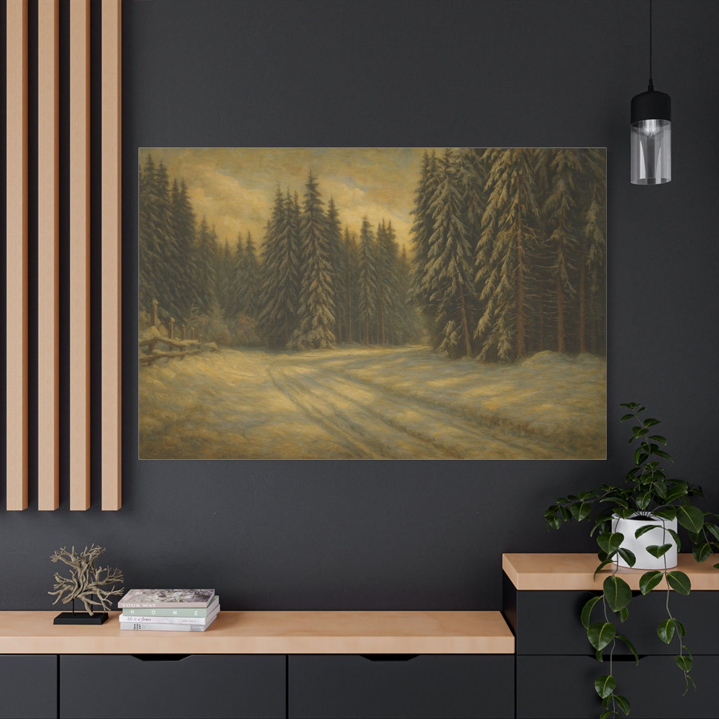 Scenic Forest Canvas Art, Nature Decor for Home, Cozy Wall Art, Perfect Gift for Nature Lovers, Rustic Cabin Decor, Winter Landscape Print
