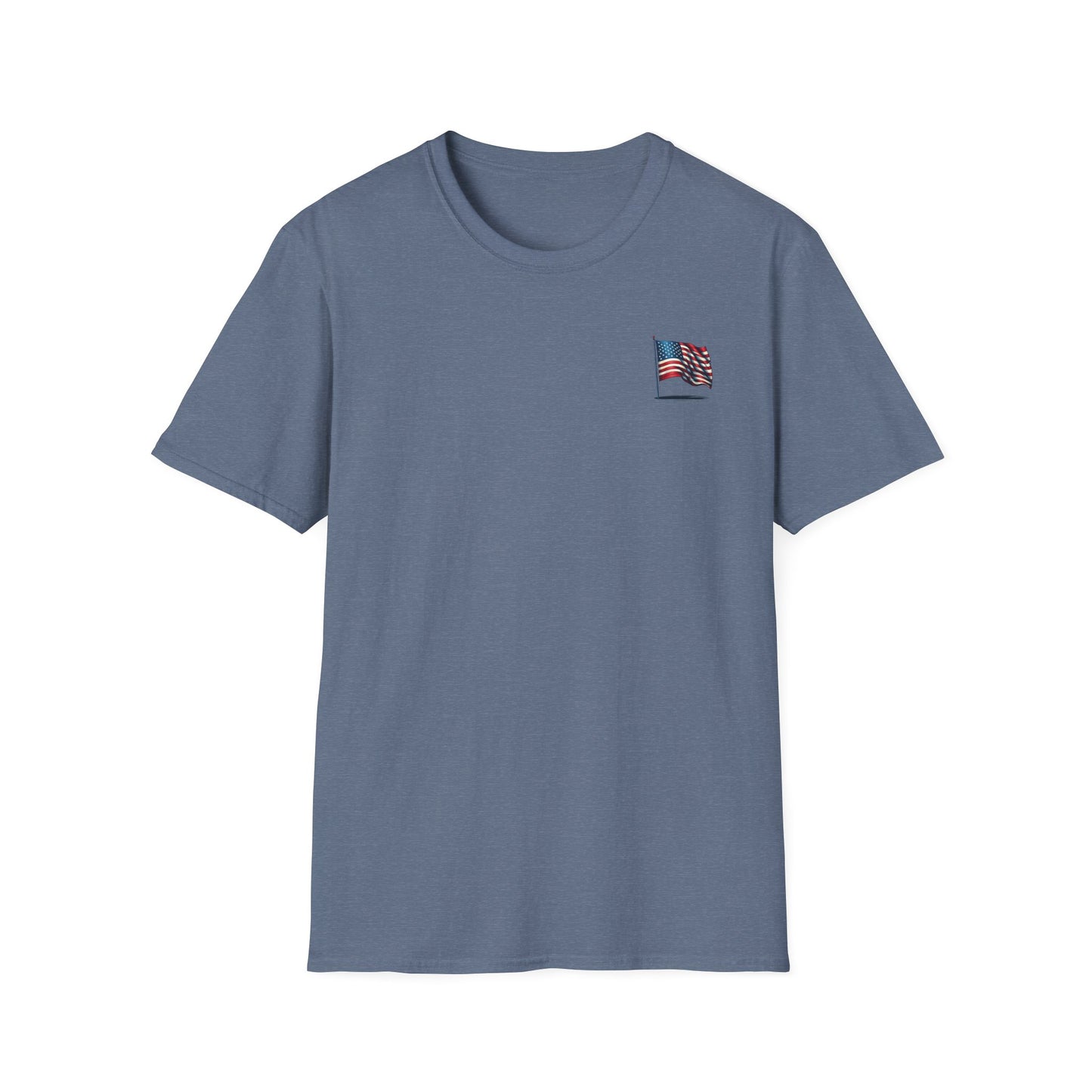 Patriotic Unisex Softstyle T-Shirt, American Flag Tee, USA Pride Shirt, Perfect for Independence Day, Casual Wear