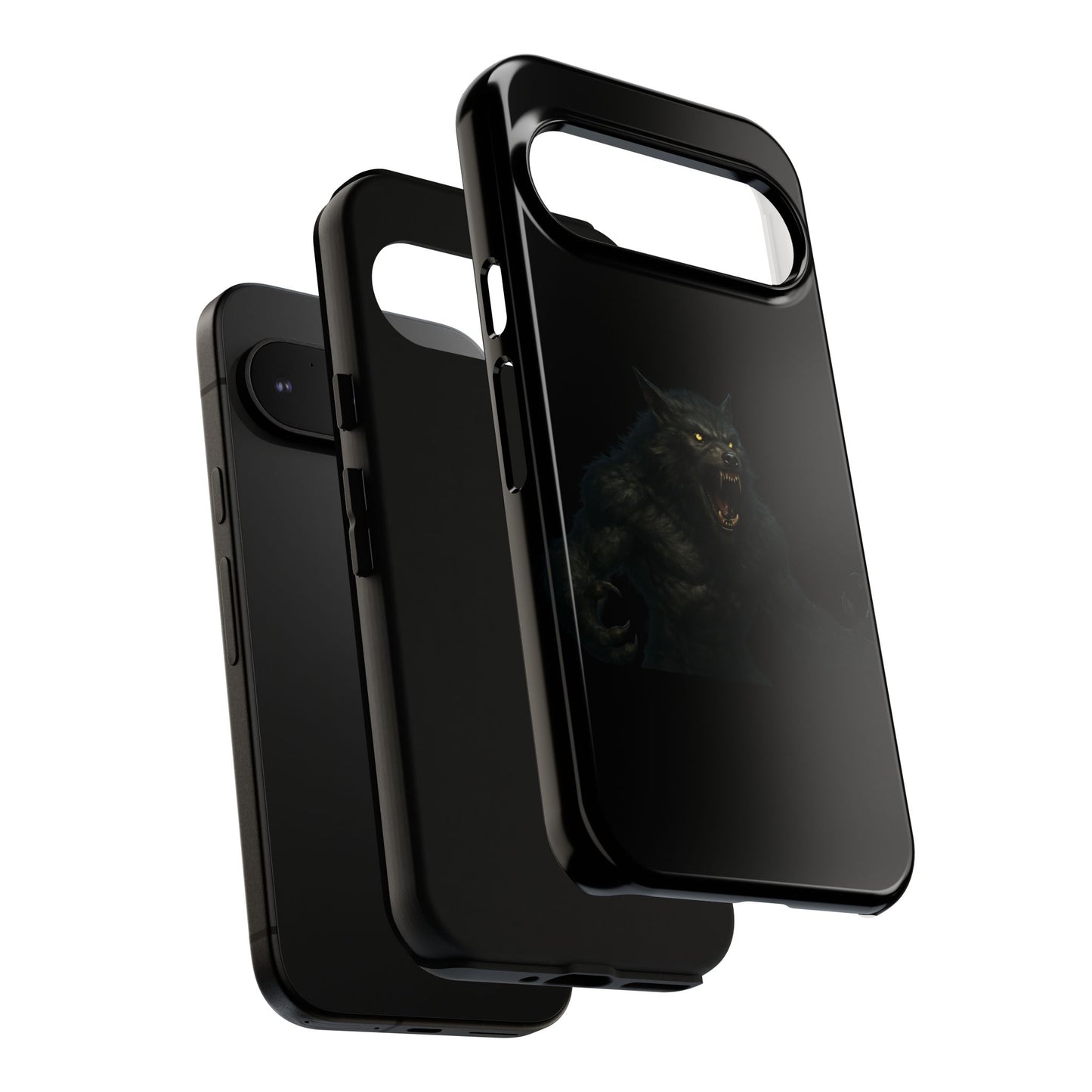 Werewolf Phone Case, Tough Cases, Black Panther Design, Gift for Animal Lovers, Phone Accessories, Fierce Phone Protection