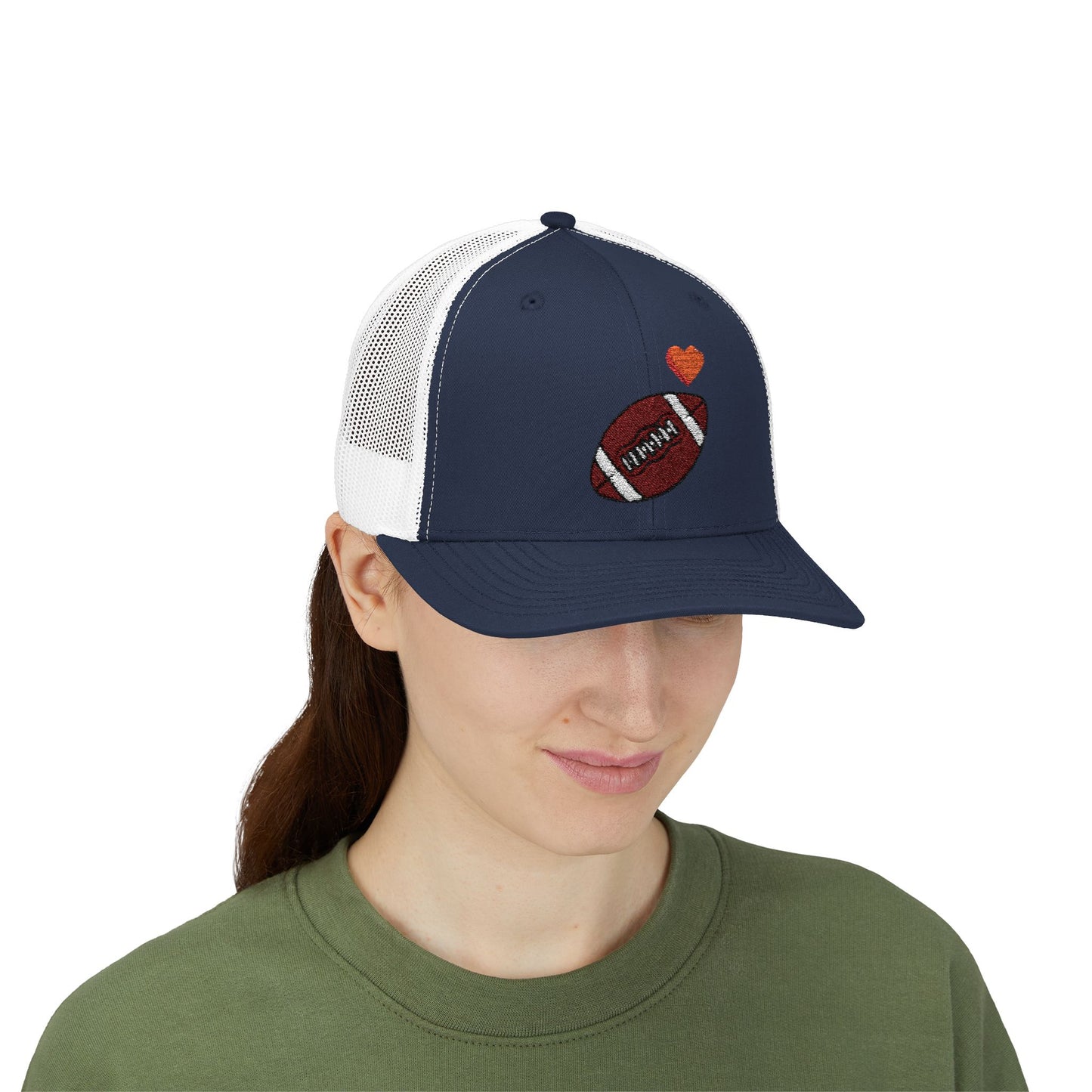 Football Love Snapback Trucker Cap, Sports Hat, Gift for Sports Fans, Casual Wear, Outdoor Activities