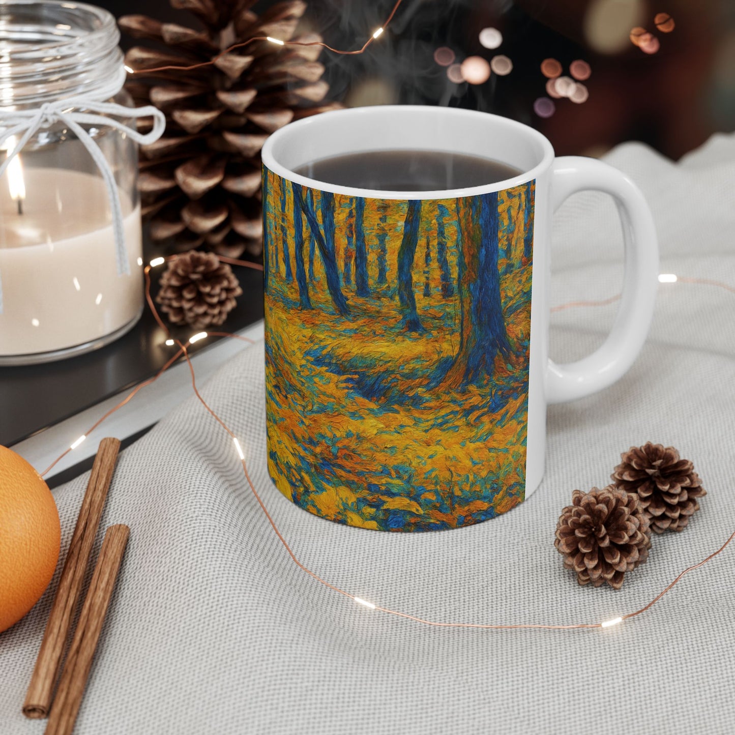 Ceramic Mug - Autumn Forest, Cozy Drinks, Hot Beverages, Nature Lovers Gift, Fall Decor