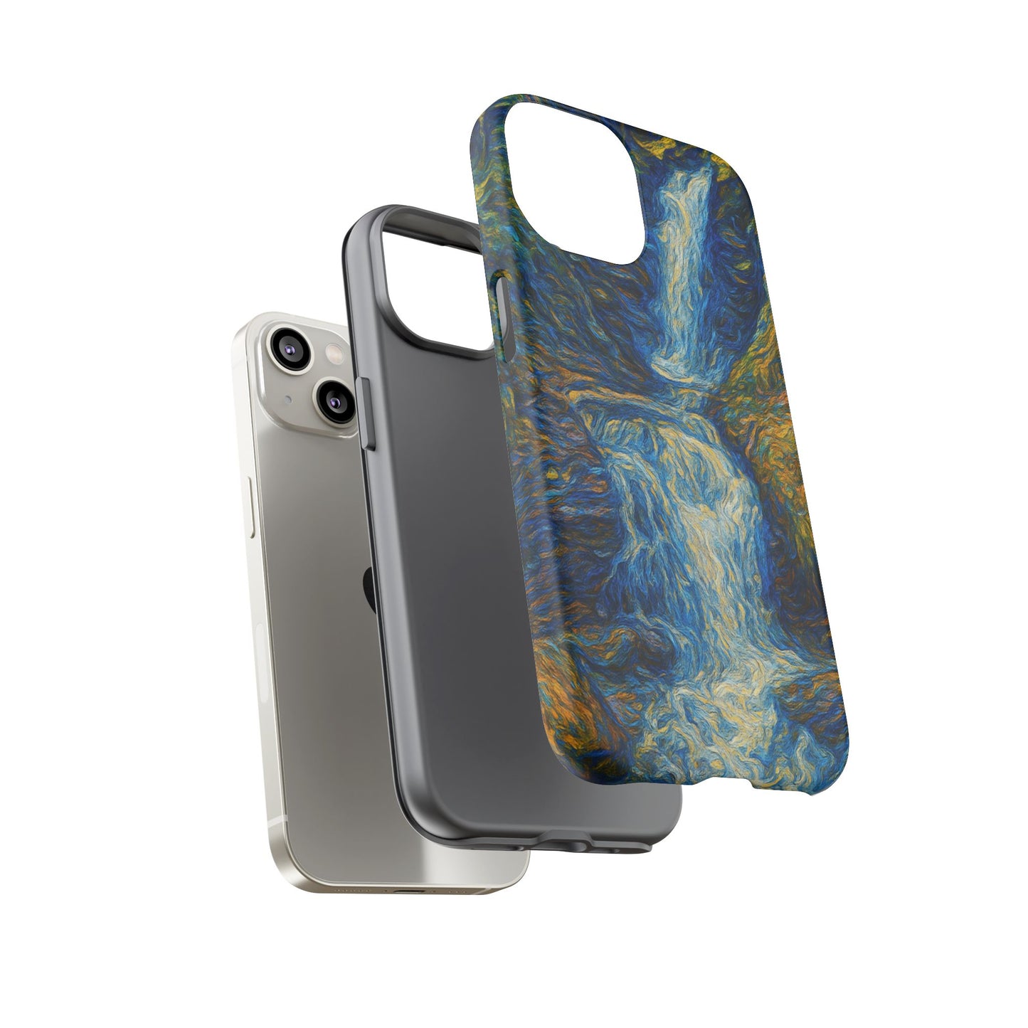Artistic Phone Case - Waterfall Design, Unique Gift, Phone Accessory, Nature Lover, Original Artwork