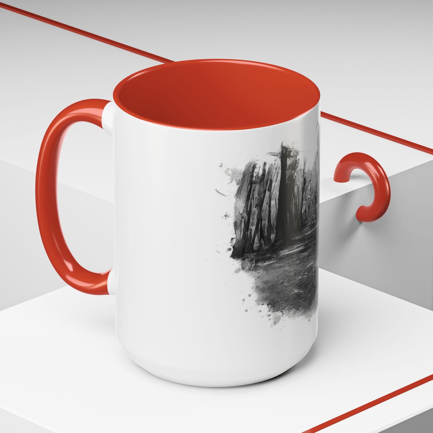 Moody Abstract Forest Coffee Mug | Unique Gift for Nature Lovers, Cozy Home Decor, Perfect for Coffee, Tea, and Hot Chocolate
