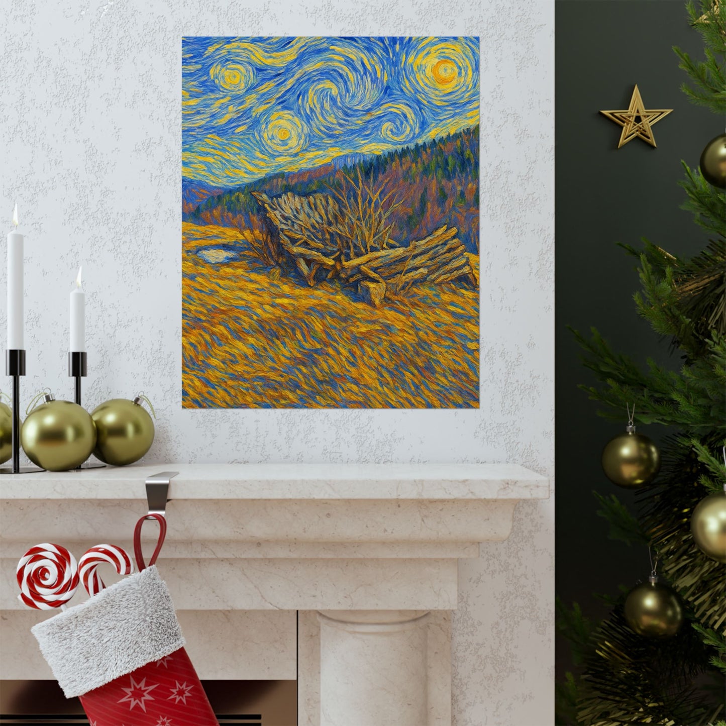 Matte Vertical Posters of Starry Night - Art Print for Home Decor, Wall Art, Gift for Art Lovers, Bacground for Celebrations