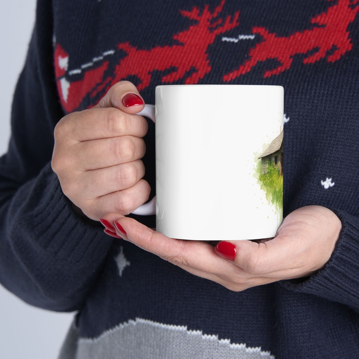 Rustic Cabin Ceramic Mug - Cozy Coffee Cup for Nature Lovers, Gift for Home, Farmhouse Decor, Tea Time, Camping Enthusiasts
