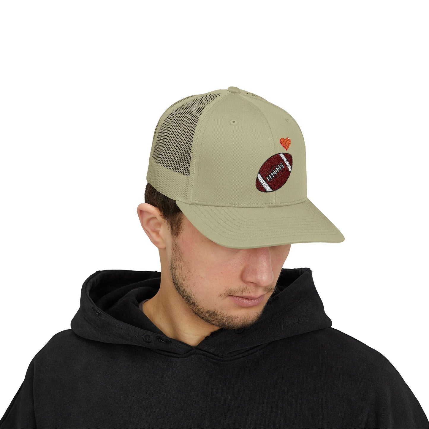 Football Love Snapback Trucker Cap, Sports Hat, Gift for Sports Fans, Casual Wear, Outdoor Activities