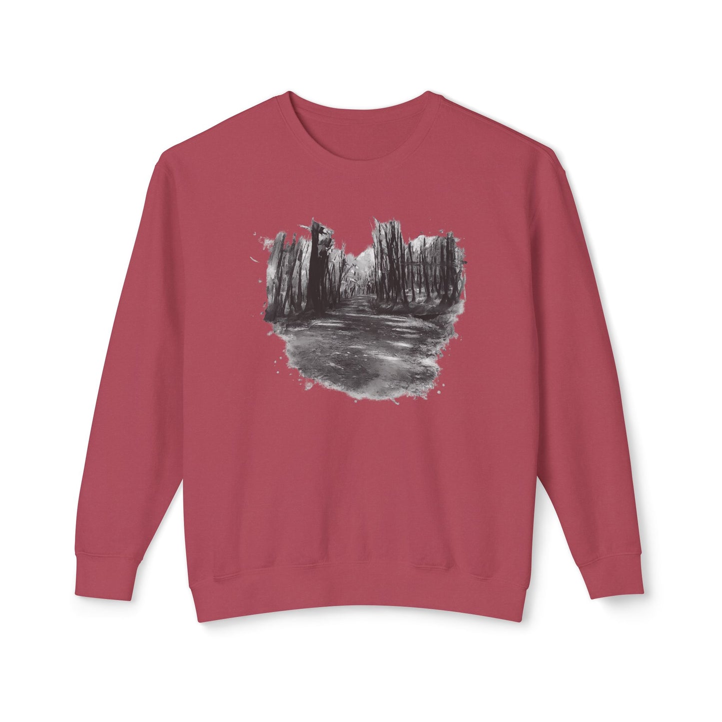 Scenic Minimalist Crewneck Sweatshirt - Cozy Art Tee for Nature Lovers, Gift for Her, Layering Essential, Perfect for Fall, Everyday Wear