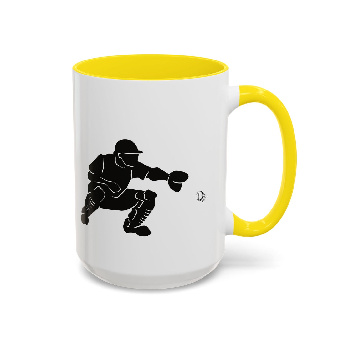 Baseball Catcher Coffee Mug, Sports Gift for Coaches, Black Accent Mug for Fans, Perfect for Birthdays & Celebrations, Unique Cup
