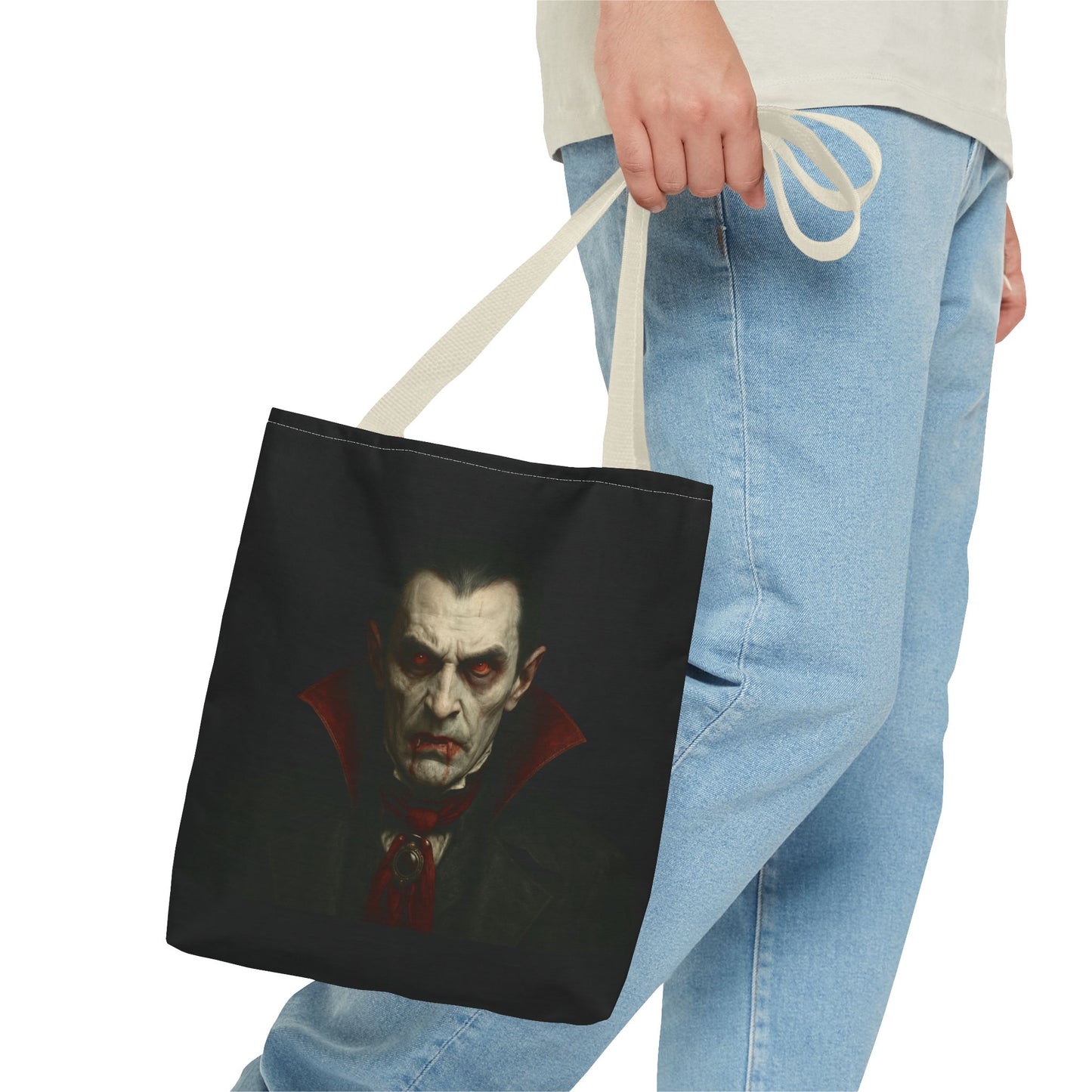 Vampire Haunted Tote Bag, Spooky Shopping Bag, Halloween Accessory, Gothic Style Handbag, Perfect for Halloween Parties, Unisex Tote