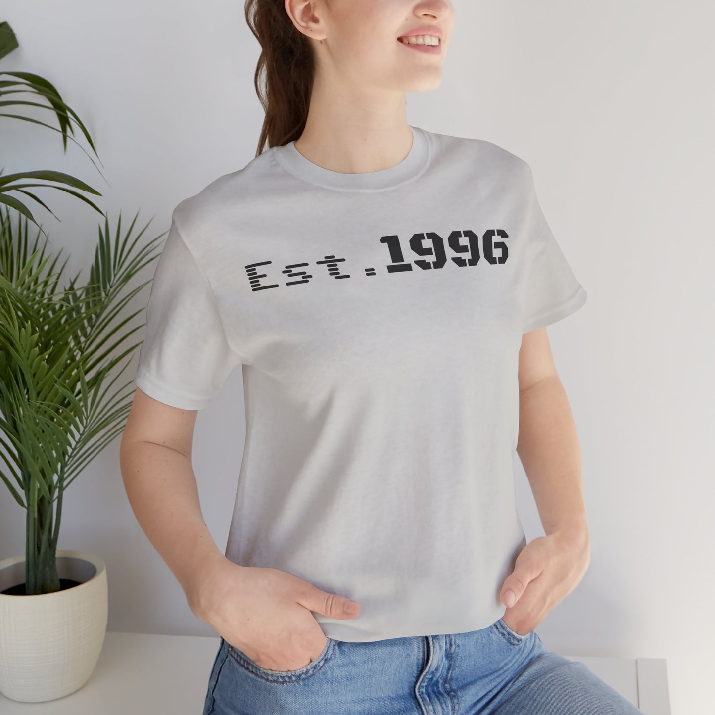 Unisex Jersey Tee - 'Est. 1996' Graphic Shirt, Birthday Gift, Casual Wear, Vintage Style, Retro Fashion, Gift for Him/Her