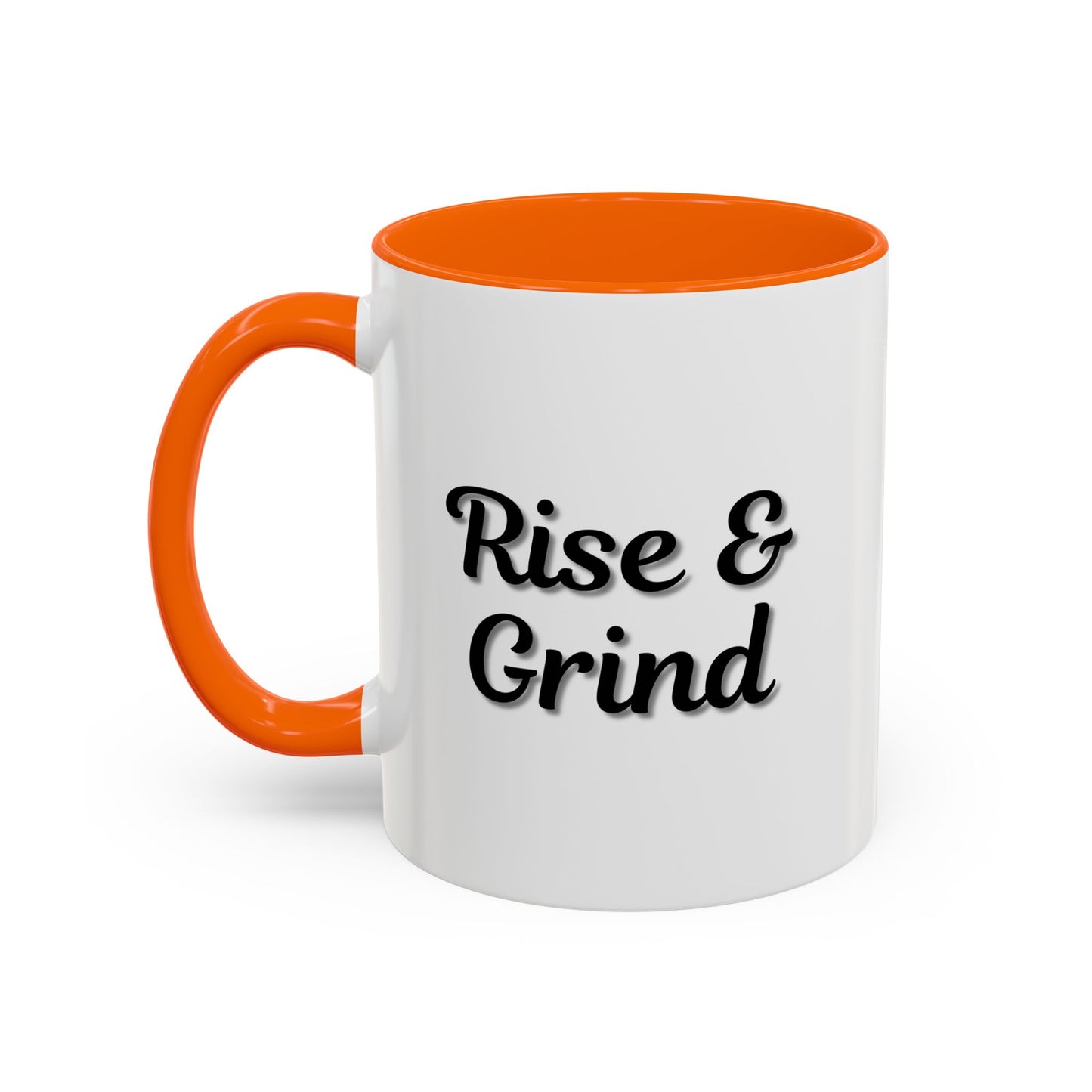 Rise & Grind Coffee Mug – Motivational Black Accent Mug for Daily Inspiration