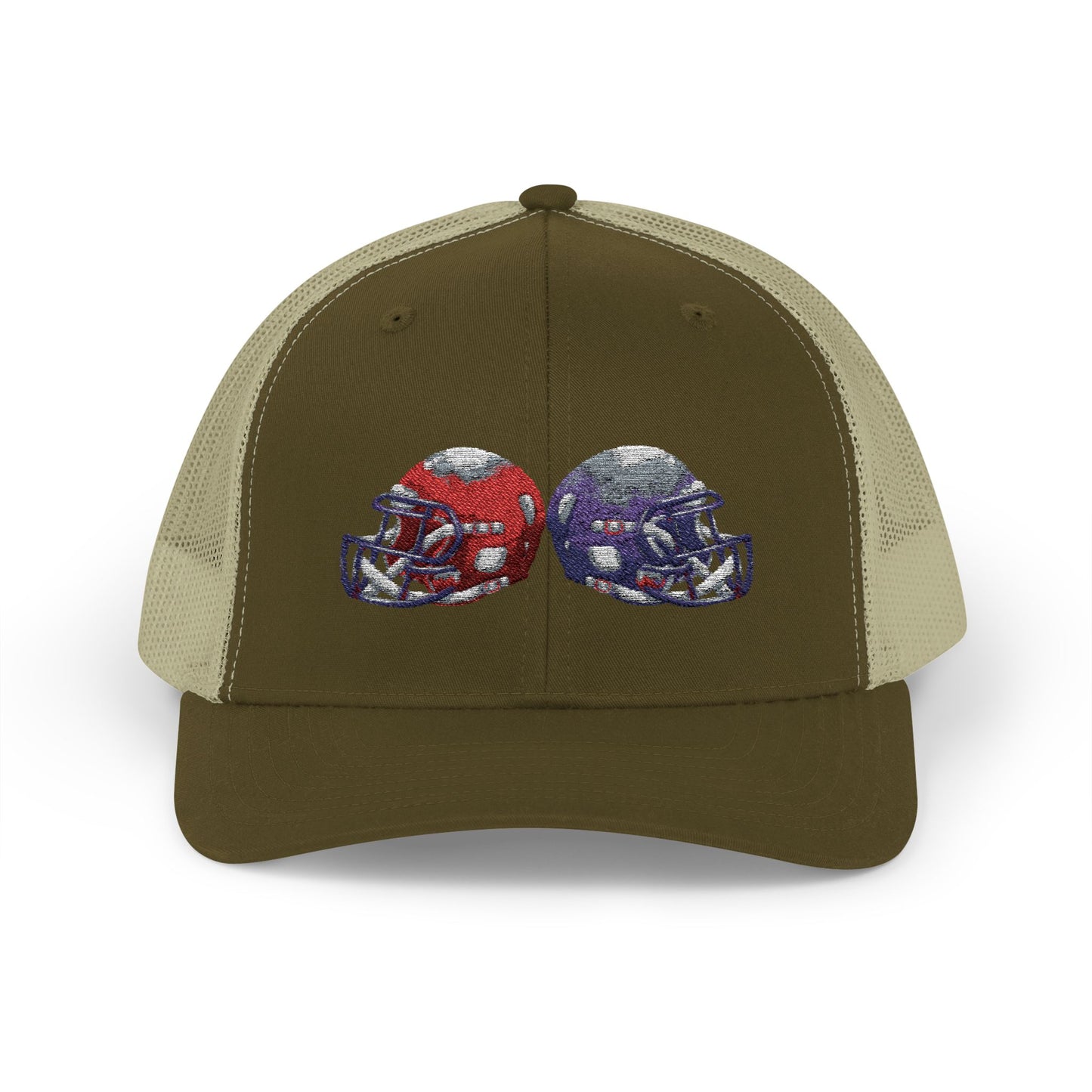 Sporty Snapback Trucker Cap with Football Helmets, Baseball Cap, Outdoor Activity Hat, Gift for Sports Fans, Team Spirit Wear