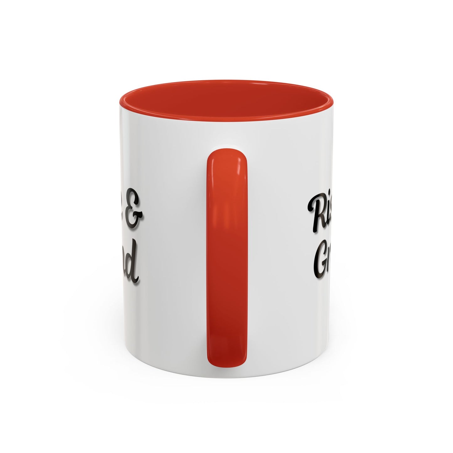 Rise & Grind Coffee Mug – Motivational Black Accent Mug for Daily Inspiration