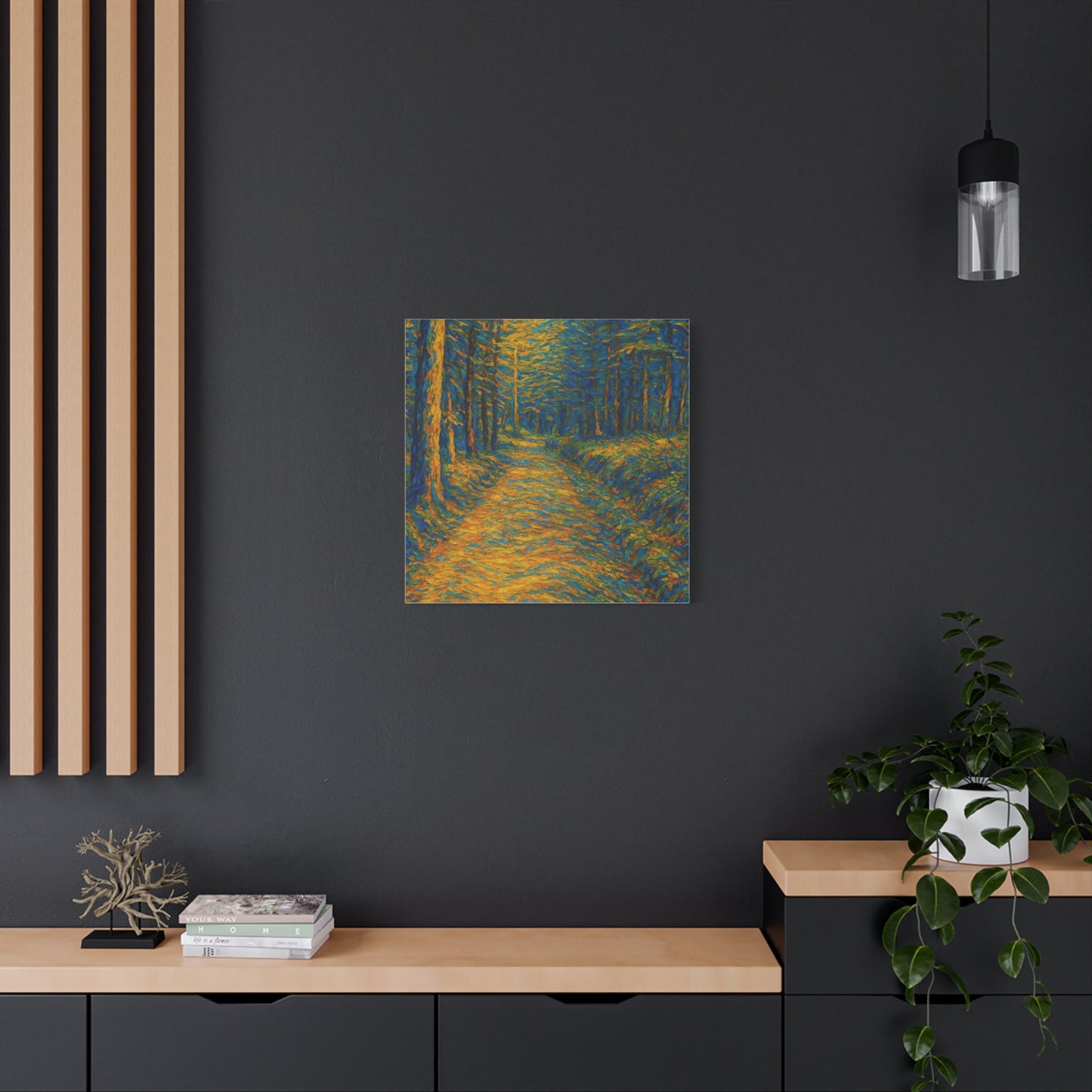 Van Gogh Style Forest Canvas Art | Nature Wall Decor, Home Office Accent, Gift for Nature Lovers, Gallery Wrapped, Living Room Wall Art