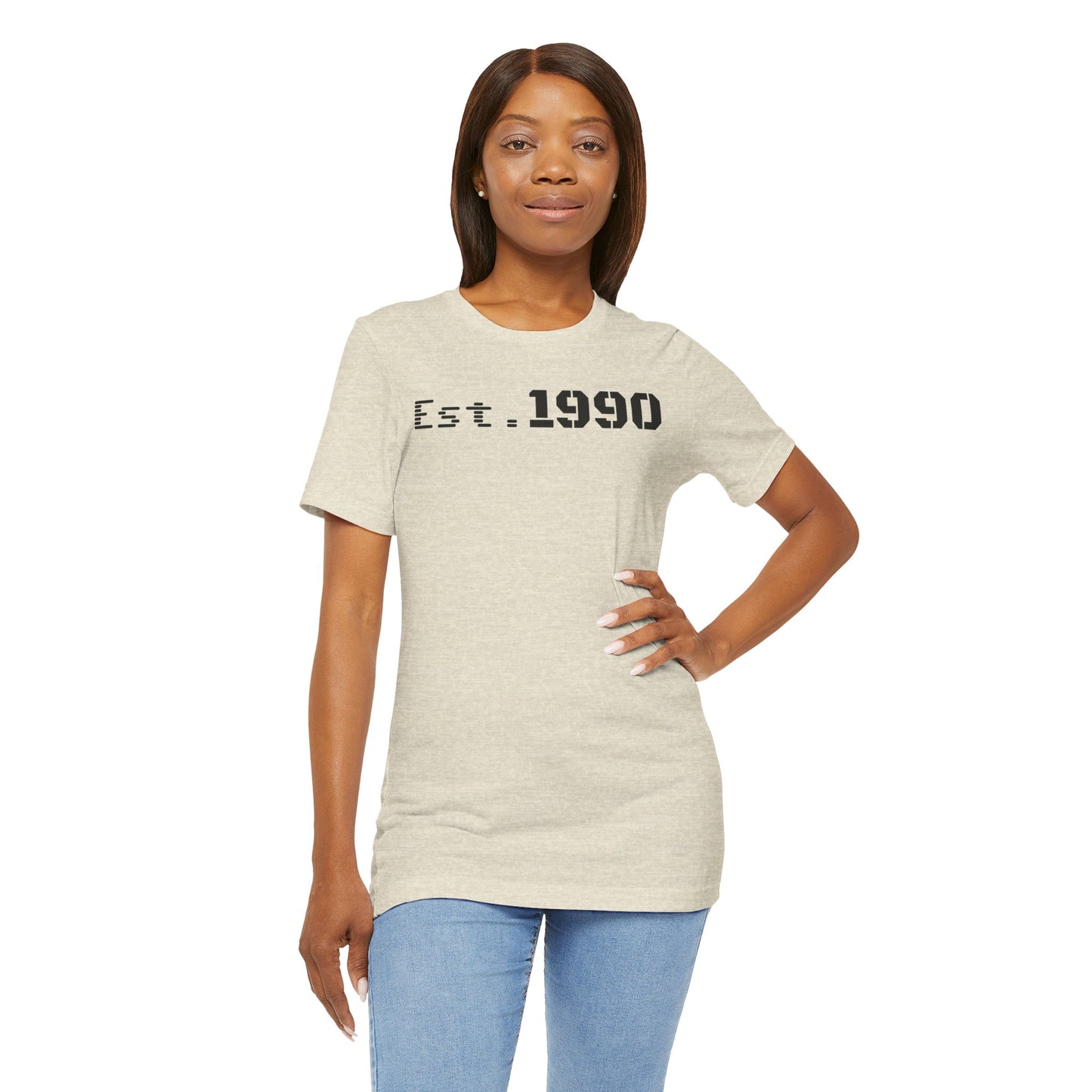 Unisex Est. 1990 Nostalgic Jersey Tee - Perfect Gift, Vintage Style, Retro Fashion, Birthday Celebration, Casual Wear