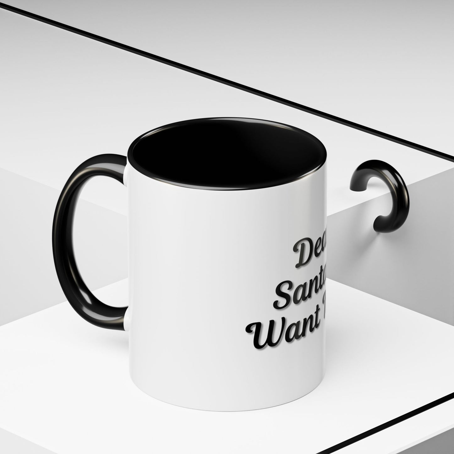 Dear Santa Accent Coffee Mug - Fun Holiday Mug for Christmas Enthusiasts