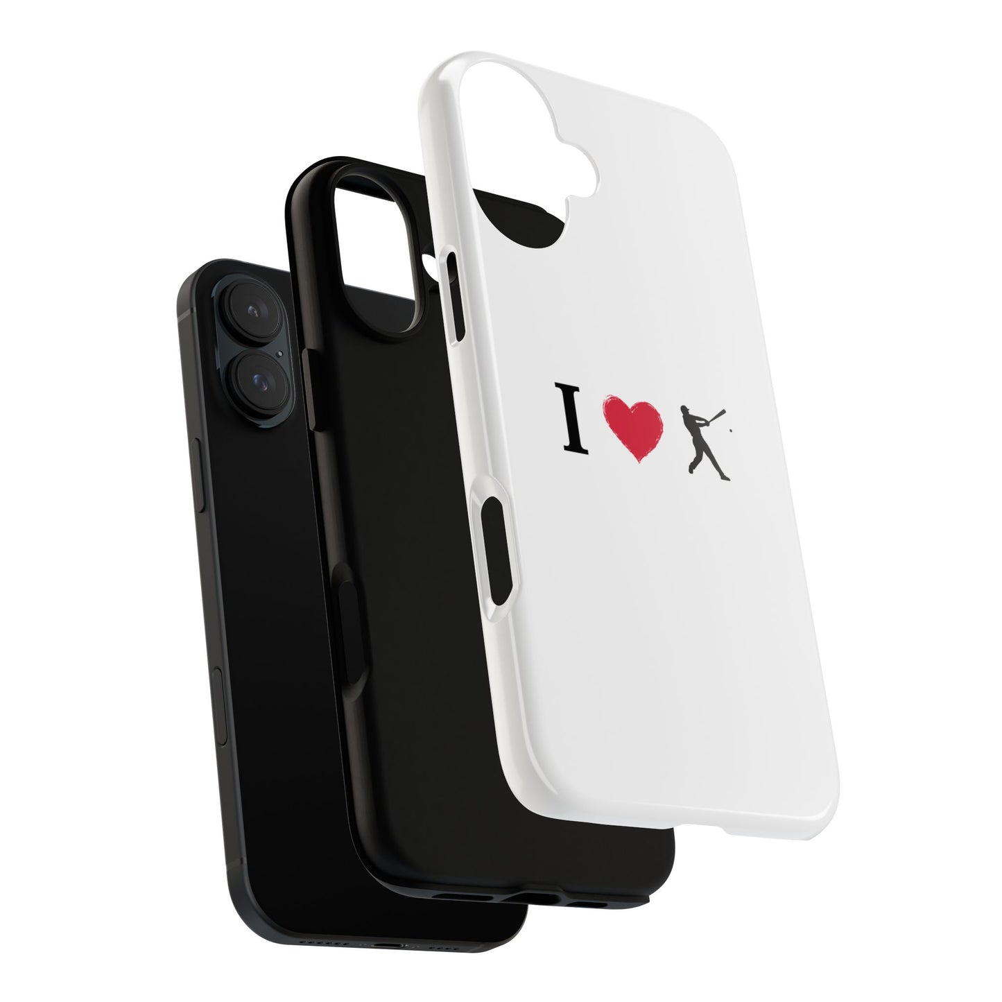 Baseball Love Phone Case, Tough Cases for Sports Lovers, i Heart Baseball Protection, Gift for Players, Cute Sports Case