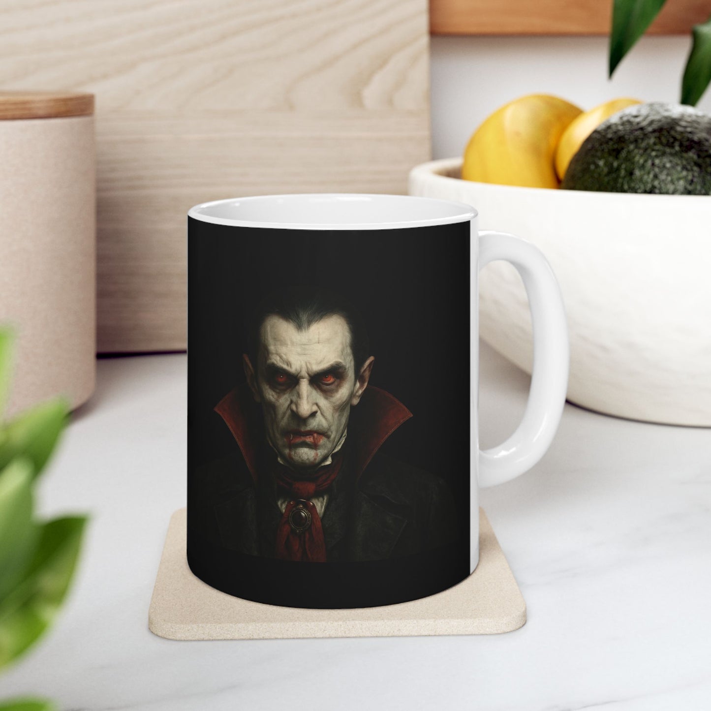 Gothic Dracula Vampire Ceramic Mug, Perfect for Halloween, Spooky Gifts, Coffee Lovers, Home Decor, 11oz & 15oz Sizes