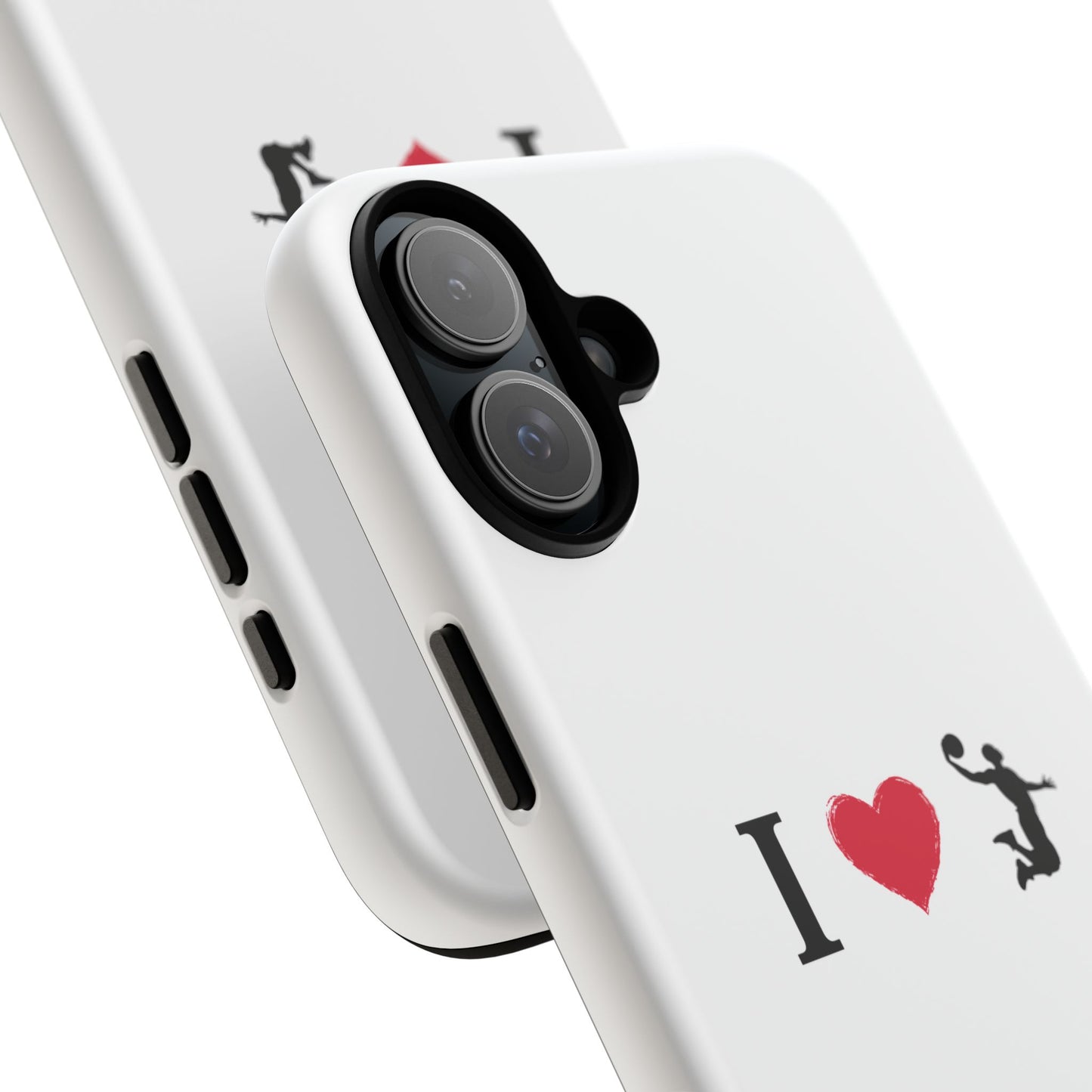 I Love Basketball Phone Case, Sporty Cell Cover, Basketball Gift for Players, Tough Cases, Love for Sports Accessories