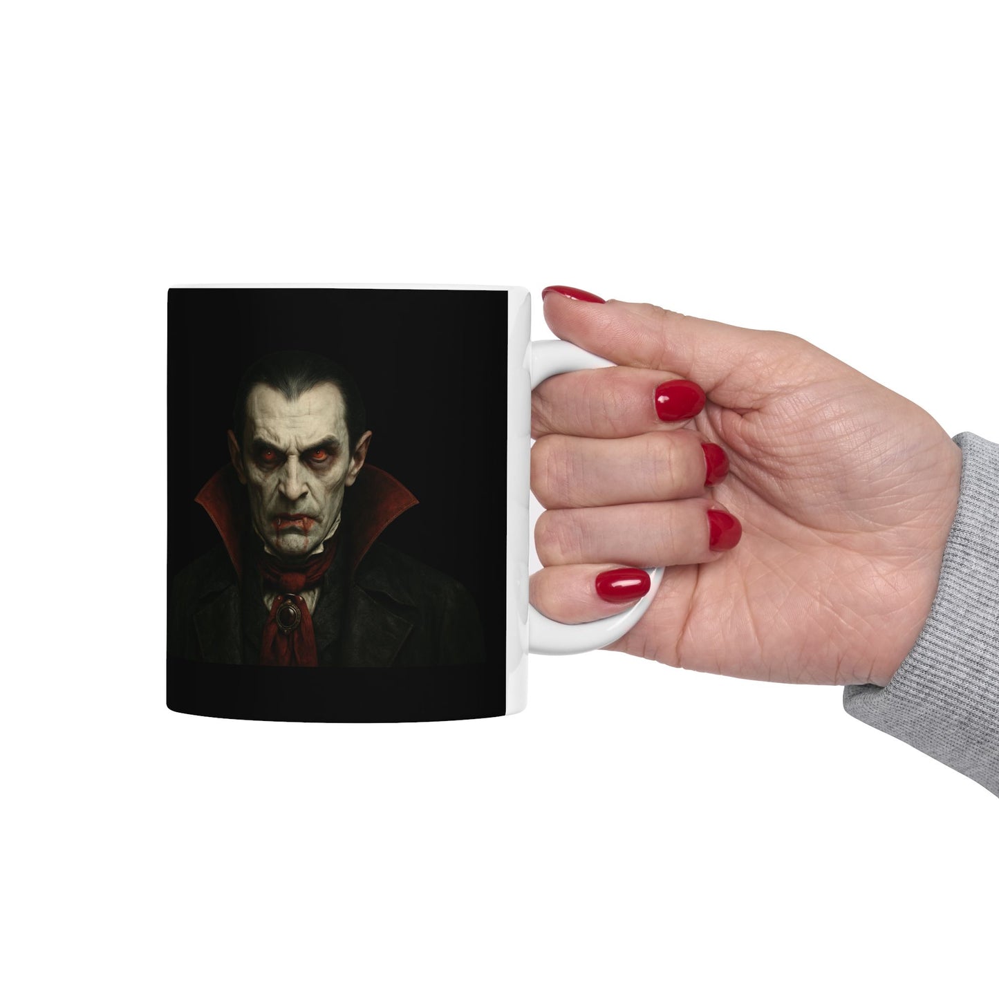 Gothic Dracula Vampire Ceramic Mug, Perfect for Halloween, Spooky Gifts, Coffee Lovers, Home Decor, 11oz & 15oz Sizes