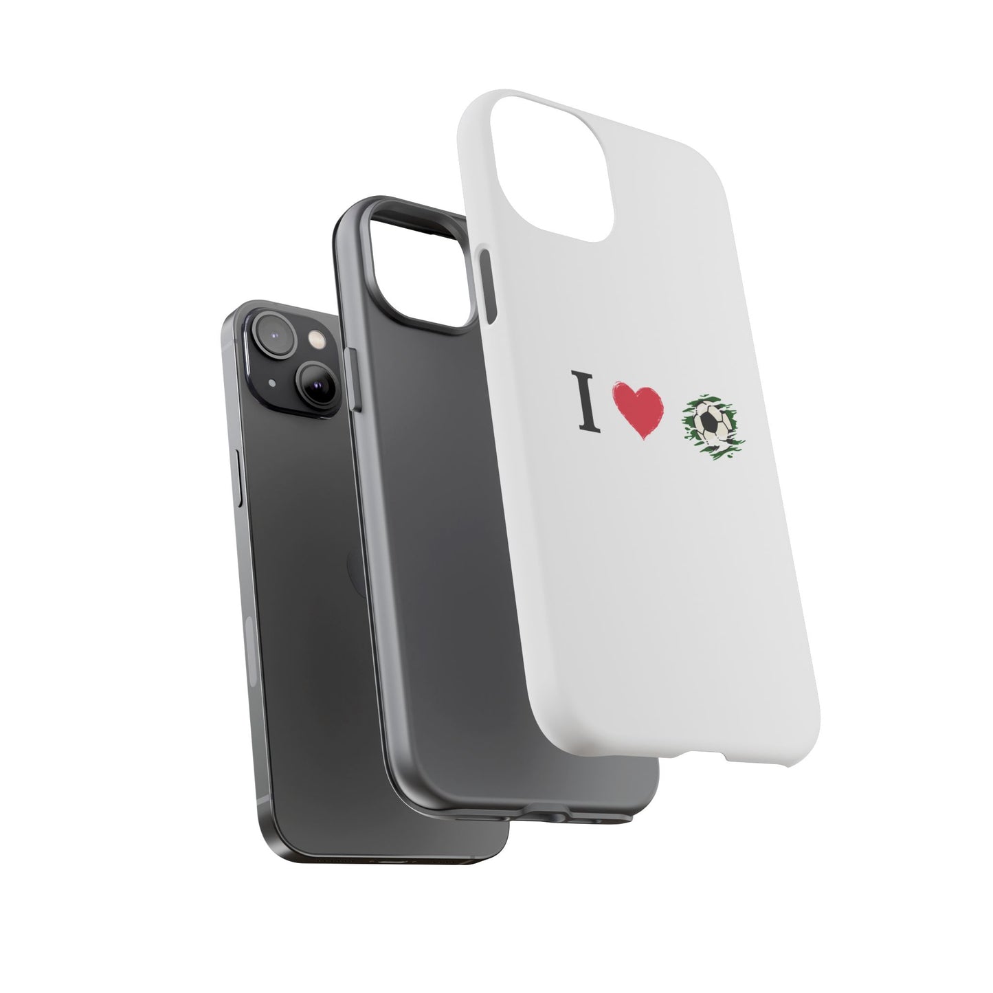 Soccer Phone Case, I Love Soccer, Tough Case Cover, Sporty Phone Accessories, Gift for Soccer Lovers, Unique Soccer Design