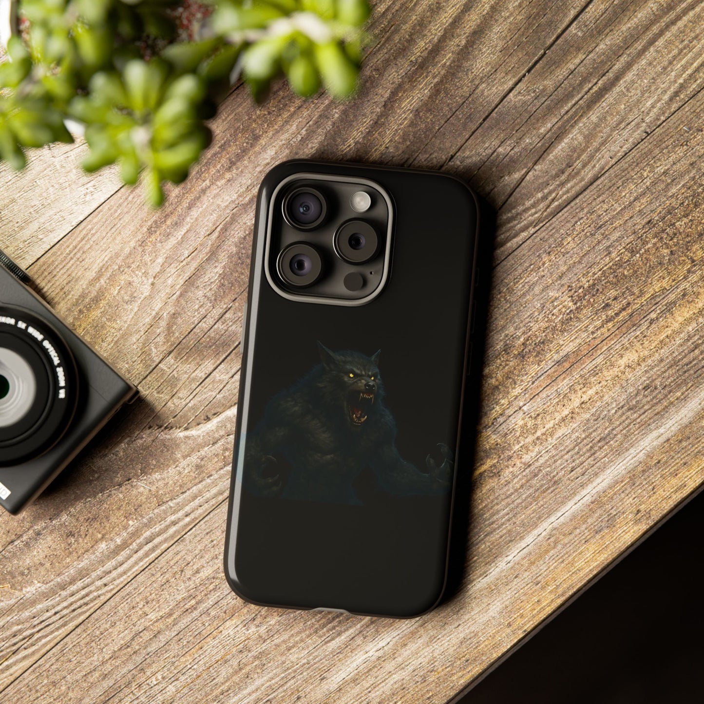 Werewolf Phone Case, Tough Cases, Black Panther Design, Gift for Animal Lovers, Phone Accessories, Fierce Phone Protection