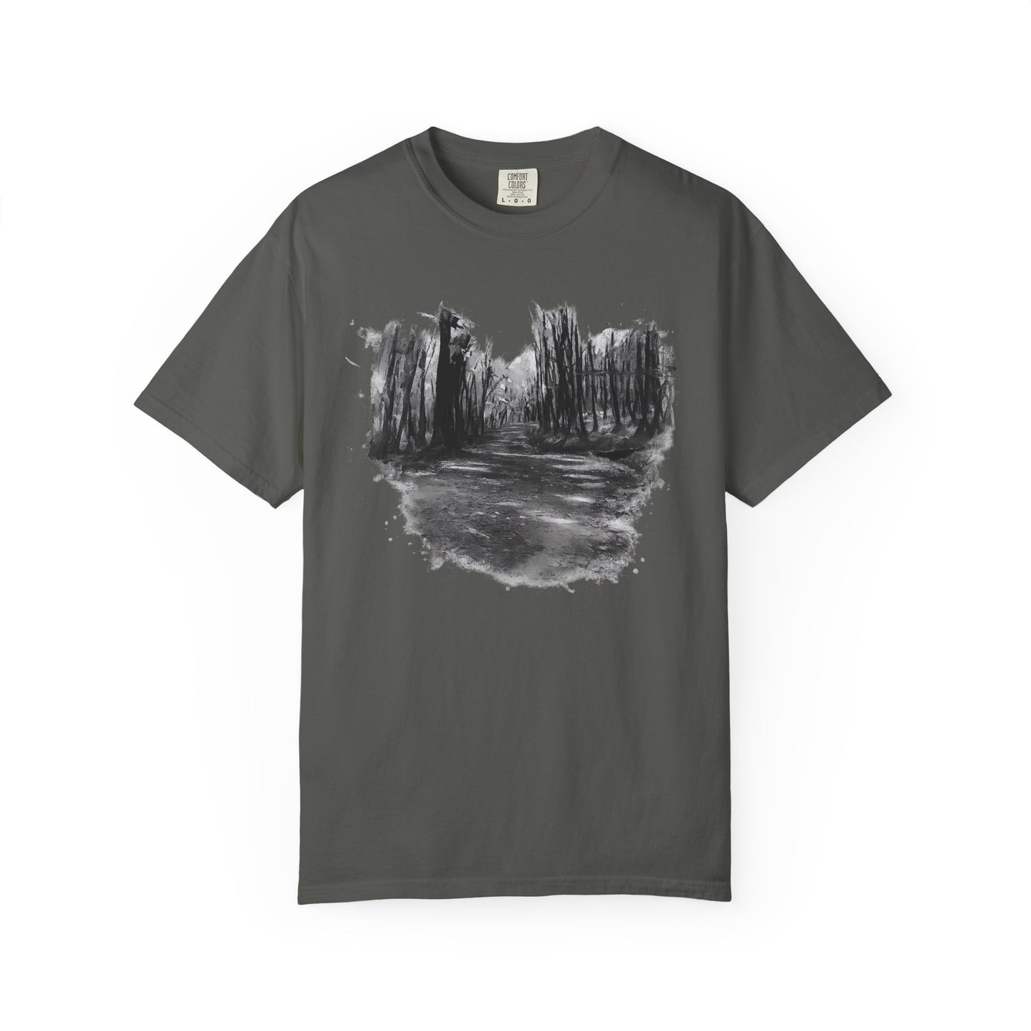 Artistic Forest Scene T-shirt | Nature Lover Gift, Outdoor Adventure Tee, Eco-Friendly Fashion, Vintage Inspired Clothing, Unisex Gift