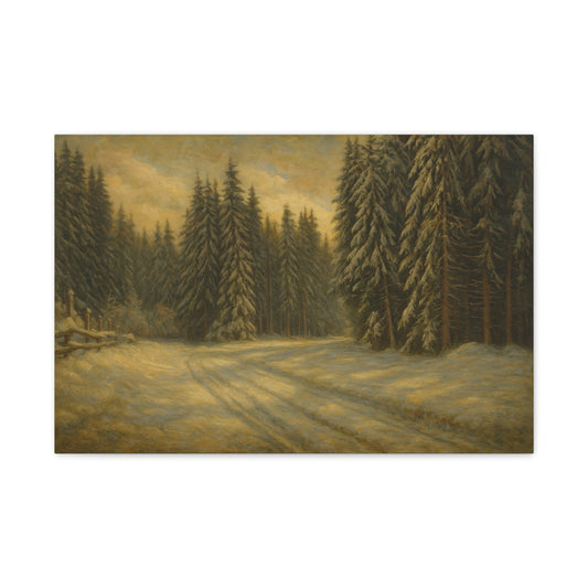 Scenic Forest Canvas Art, Nature Decor for Home, Cozy Wall Art, Perfect Gift for Nature Lovers, Rustic Cabin Decor, Winter Landscape Print