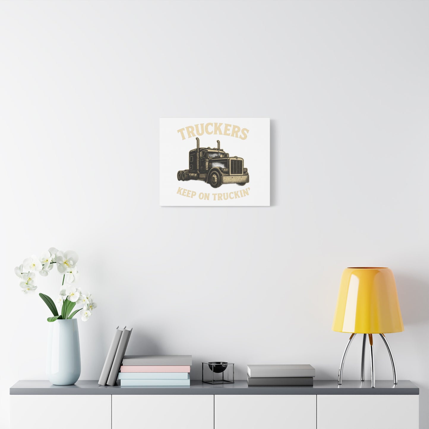 Truckers Canvas Wall Art, Keep on Truckin' Decor, Gift for Drivers, Trucking Artwork, Transportation Gift