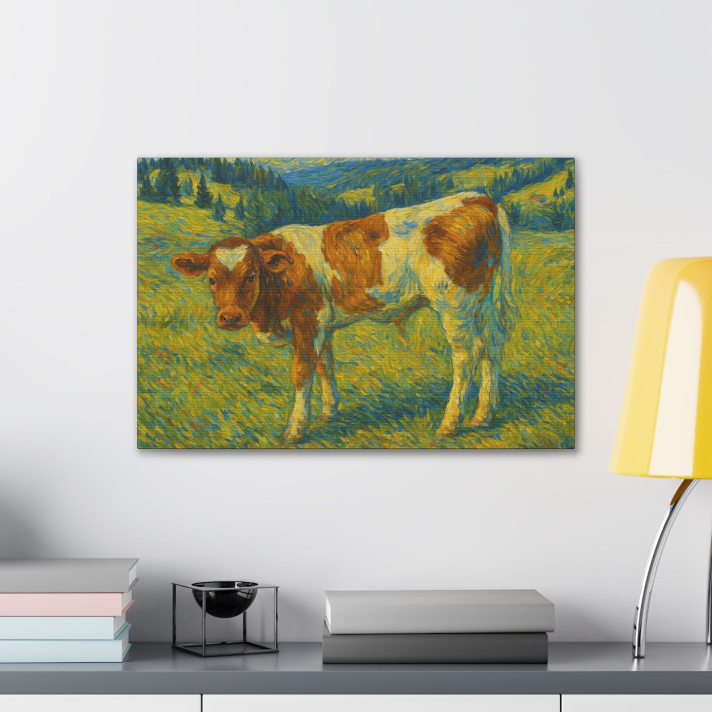 Cow Art Canvas Print, Rustic Farmhouse Decor, Animal Lover Gift, Country Wall Art, Thoughtful Homewarming