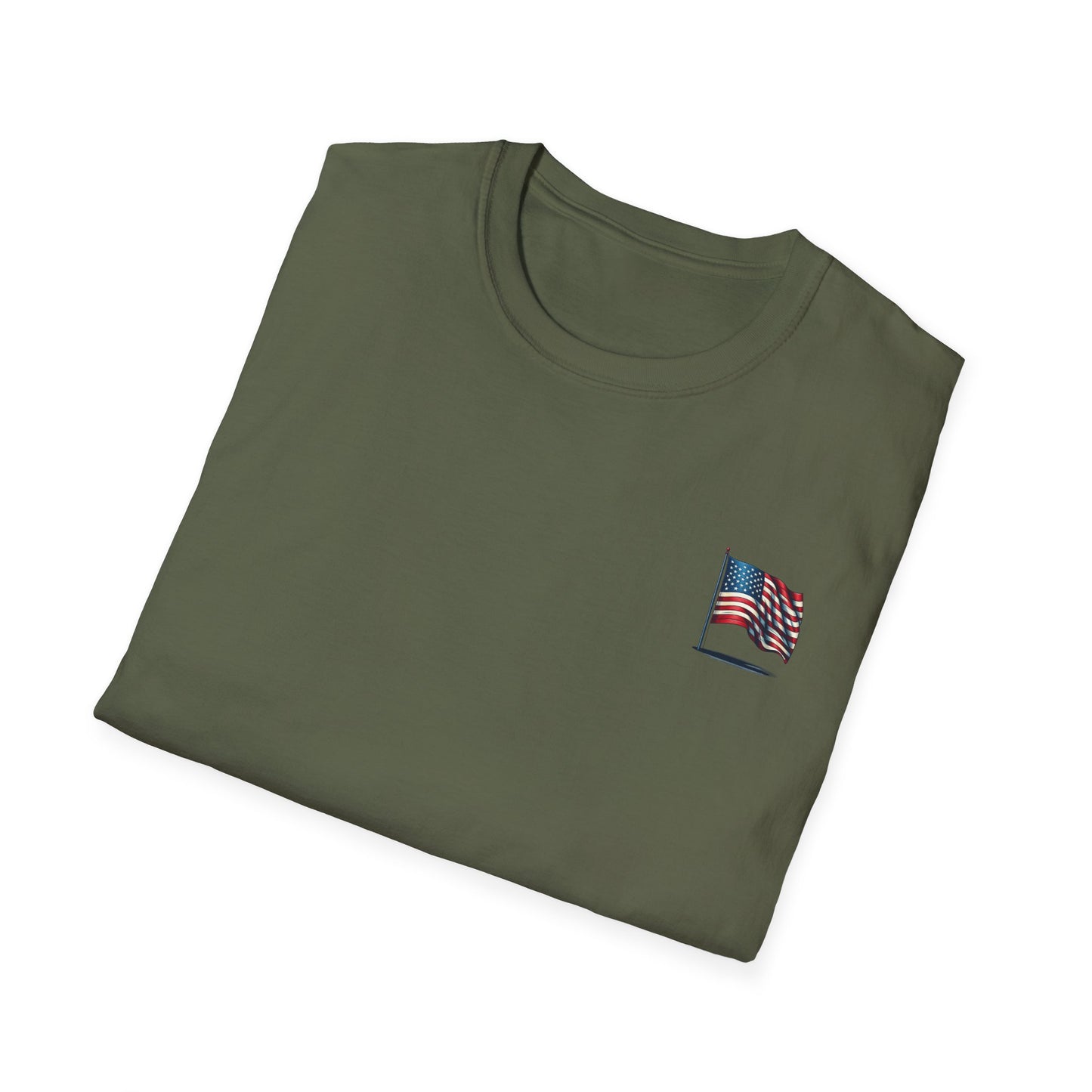 Patriotic Unisex Softstyle T-Shirt, American Flag Tee, USA Pride Shirt, Perfect for Independence Day, Casual Wear