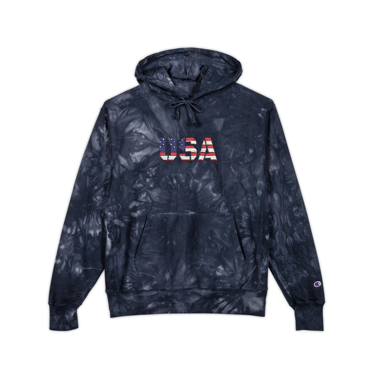 Champion Tie-Dye Hoodie - USA Embroidery, Unisex Hoodie, Trendy Casual Wear, Gift for Him, Outdoor Jacket