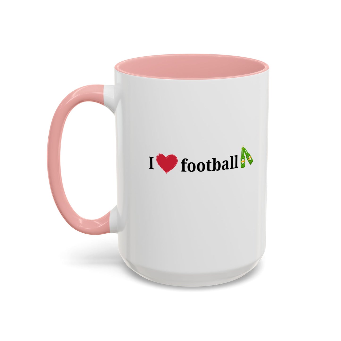 I Love Football Accent Coffee Mug, Perfect Gift for Sports Lovers, Football Enthusiasts, Unique Mug for Game Days, Home or Office Decor