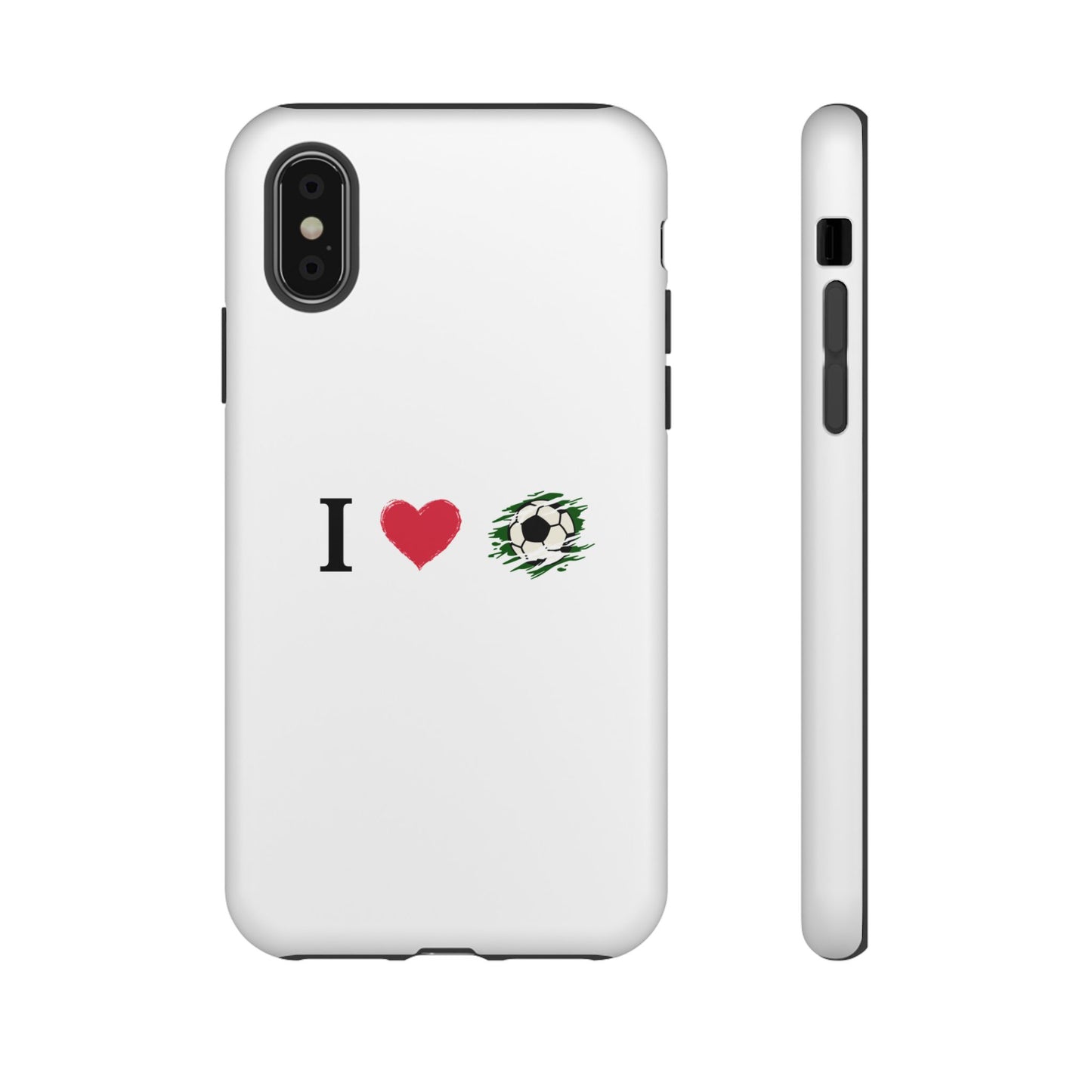 Soccer Phone Case, I Love Soccer, Tough Case Cover, Sporty Phone Accessories, Gift for Soccer Lovers, Unique Soccer Design