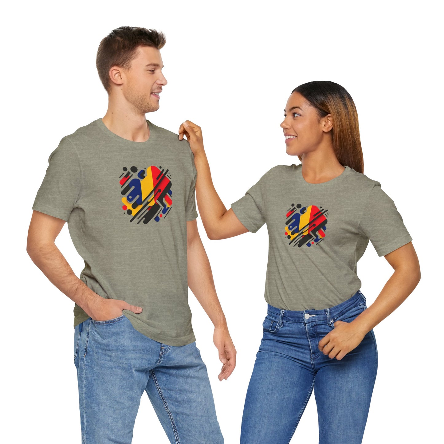 Artistic Heart Unisex Jersey Tee - Vibrant Graphic Tee, Casual Wear, Gift for Art Lovers, Birthday Surprise, Everyday Comfort