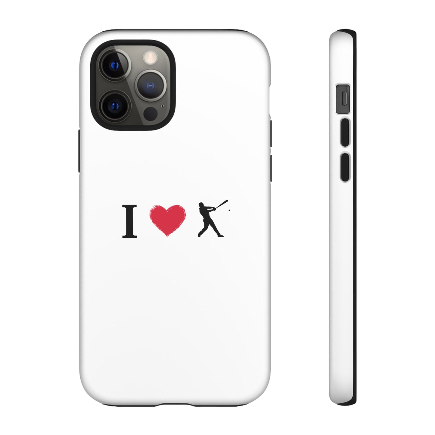 Baseball Love Phone Case, Tough Cases for Sports Lovers, i Heart Baseball Protection, Gift for Players, Cute Sports Case