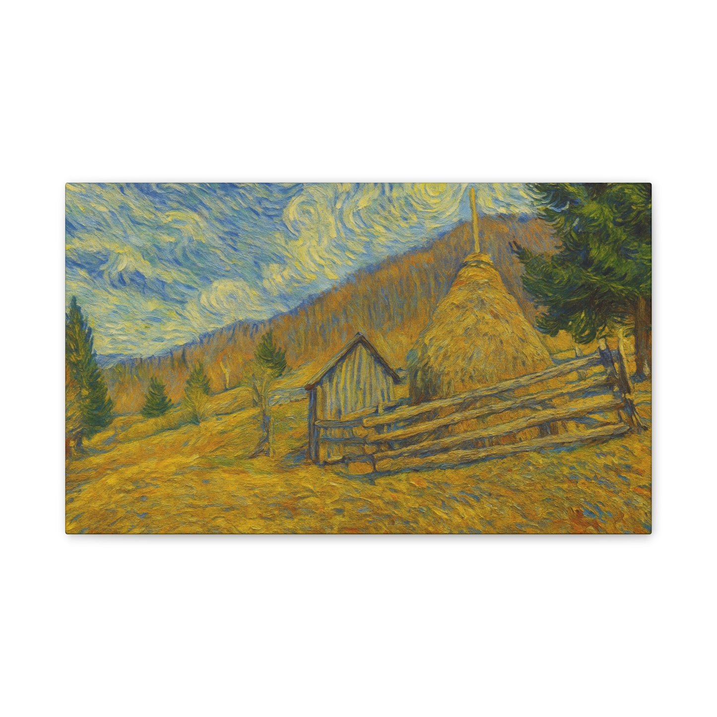 Vincent Van Gogh Inspired Canvas Print, Rustic Home Decor, Wall Art, Gift for Art Lovers, Country Landscape, Unique Art Piece