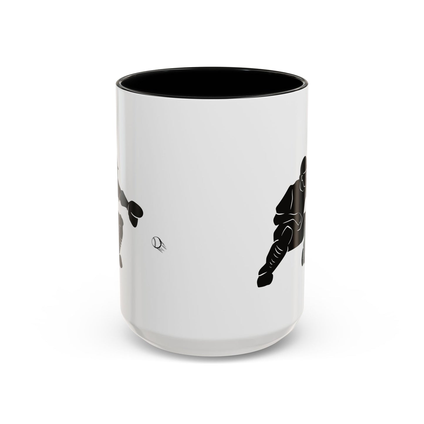 Baseball Catcher Coffee Mug, Sports Gift for Coaches, Black Accent Mug for Fans, Perfect for Birthdays & Celebrations, Unique Cup