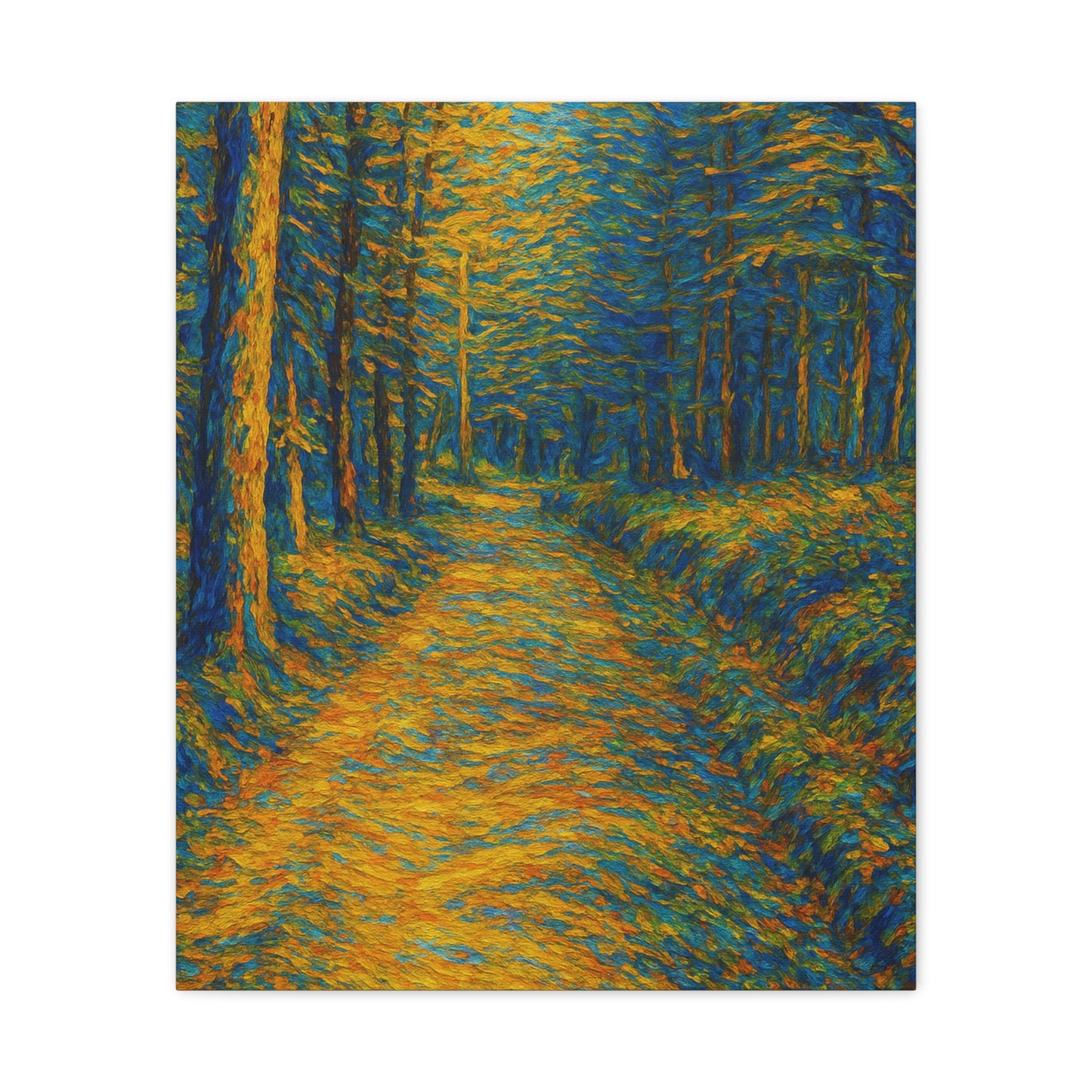 Van Gogh Style Forest Canvas Art | Nature Wall Decor, Home Office Accent, Gift for Nature Lovers, Gallery Wrapped, Living Room Wall Art