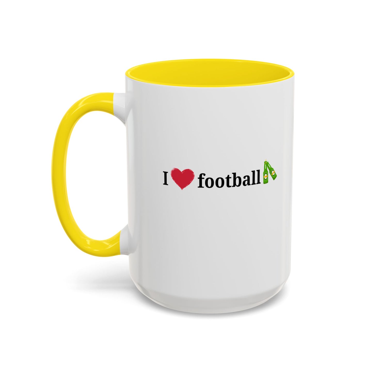 I Love Football Accent Coffee Mug, Perfect Gift for Sports Lovers, Football Enthusiasts, Unique Mug for Game Days, Home or Office Decor