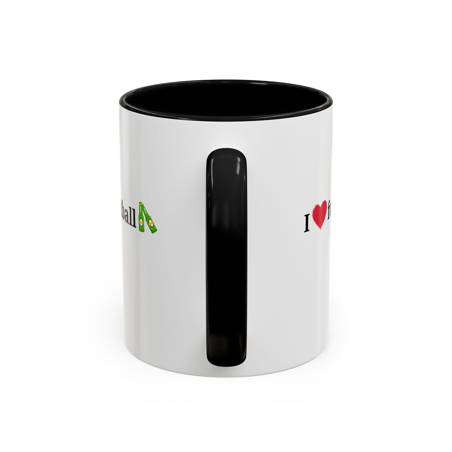 I Love Football Accent Coffee Mug, Perfect Gift for Sports Lovers, Football Enthusiasts, Unique Mug for Game Days, Home or Office Decor