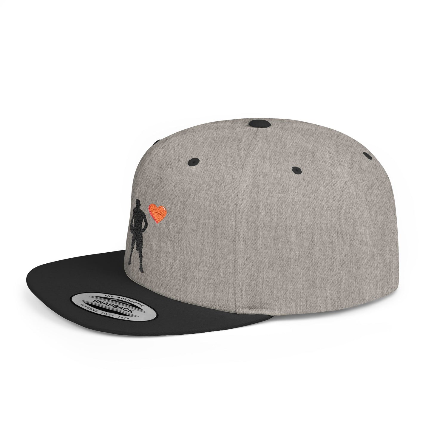 Sporty Love Flat Bill Snapback Hat – Adjustable Cap for Athletes, Casual Wear, Gifts for Sports Fans, Basketball Enthusiasts, Unique