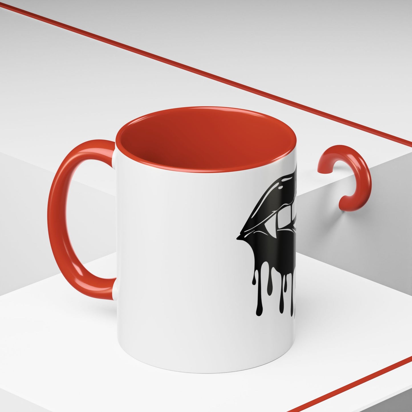 Vampire Lip Accent Coffee Mug - 11oz & 15oz - Unique Halloween Gift