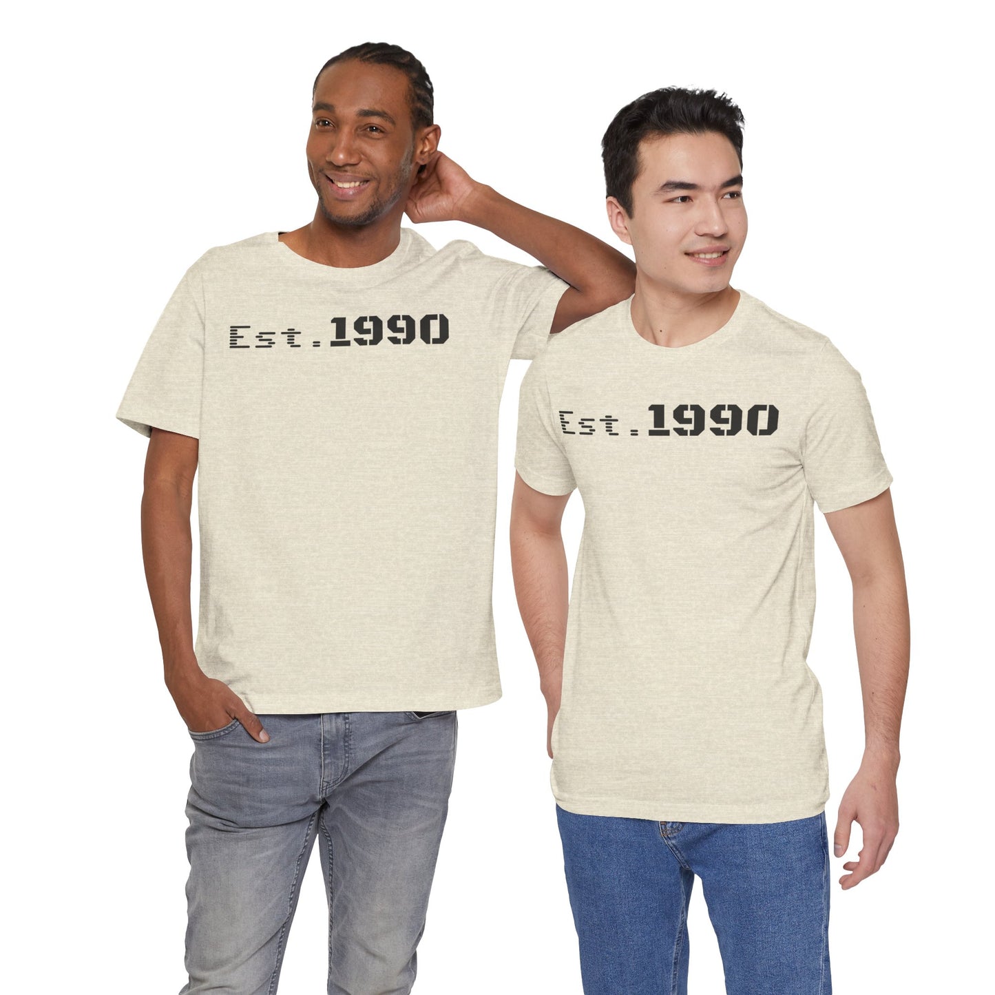 Unisex Est. 1990 Nostalgic Jersey Tee - Perfect Gift, Vintage Style, Retro Fashion, Birthday Celebration, Casual Wear